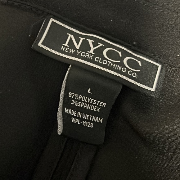 NYCC Black Blazer Single Button Jacket Women’s Size LARGE Rolled 3/4 Sleeves - Picture 2 of 12